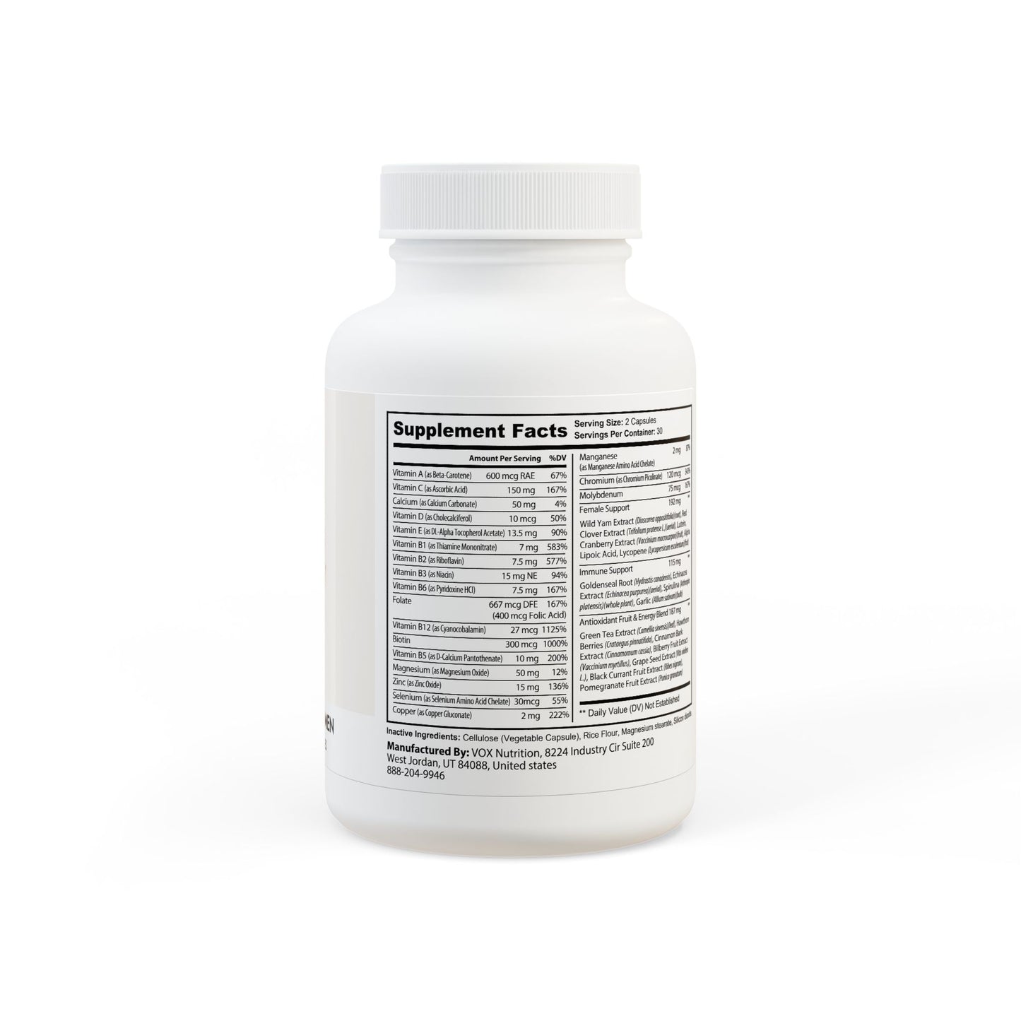 Chosen Glow Wellness Multivitamin for Women Supplement (60 Capsules)