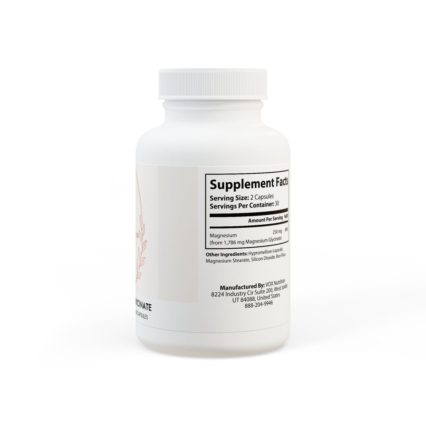 Chosen Glow Wellness Magnesium Glycinate Supplement (60 Capsules)