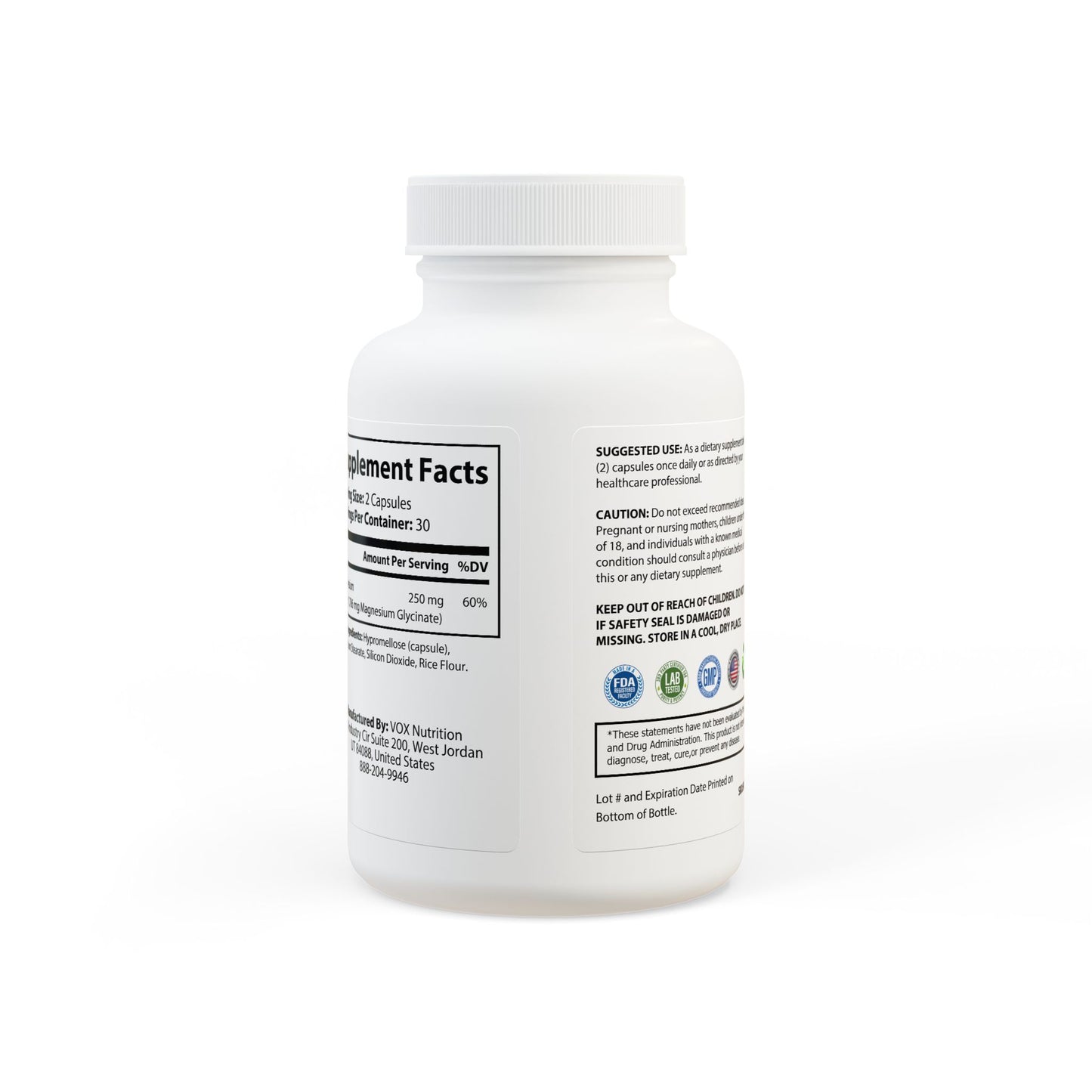 Chosen Glow Wellness Magnesium Glycinate Supplement (60 Capsules)